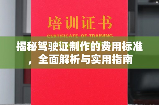 东乡族揭秘驾驶证制作的费用标准，全面解析与实用指南