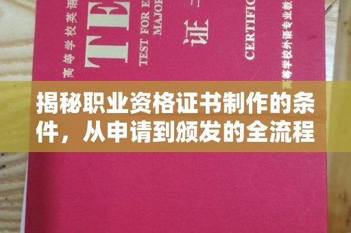 东乡族揭秘职业资格证书制作的条件，从申请到颁发的全流程解析