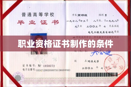 东乡族职业资格证书制作的条件